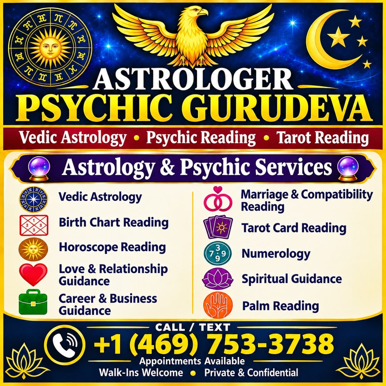 Gurudeva, tarot reader for events in Dallas